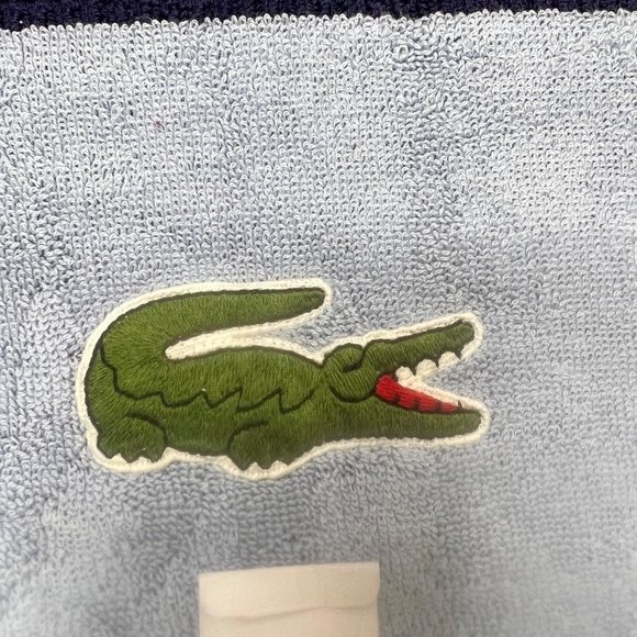 NEW Lacoste Navy Blue Bath Towel 100% Cotton 30" x 52" Big Crocodile Logo - Picture 2 of 6